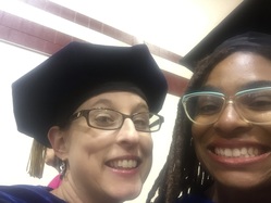With Krista Thomason (L) in the faculty procession for the inauguration of Swarthmore College's new president, Valerie Smith.