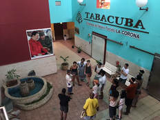 Touring a cigar factory in Havana, Cuba.