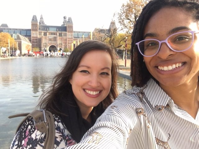 Taking a quick selfie with Charissa in Amsterdam.