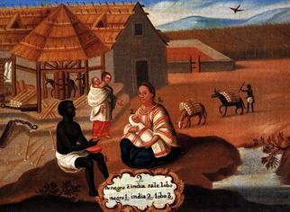 Colonial-era painting from Mexico, illustrating racial caste and labor system.