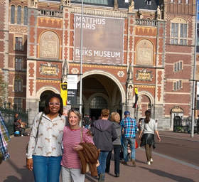 Beppie and I at the Rijks Museum in Amsterdam.